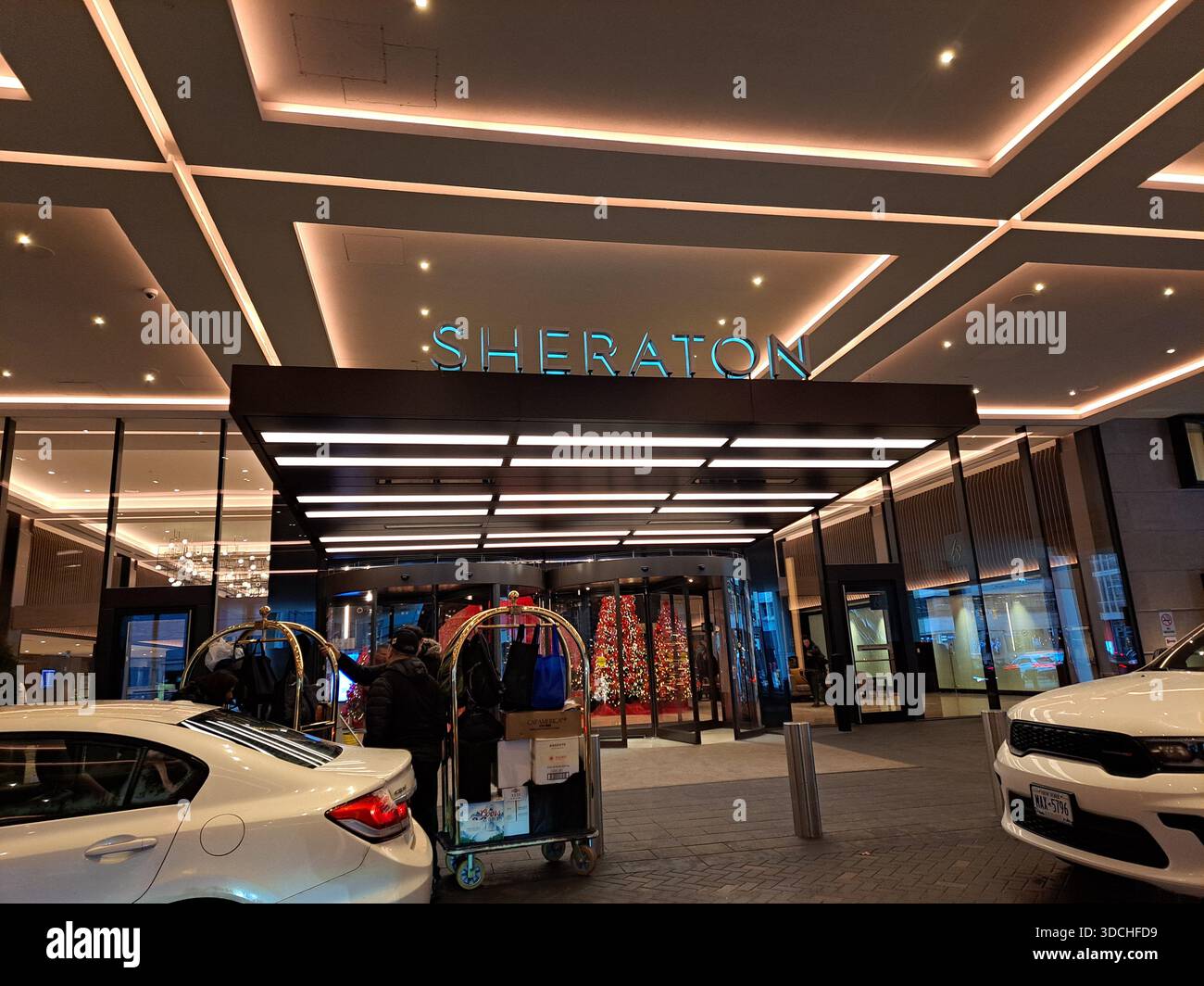 Sheraton Centre hotel sign in the lobby on Queen Street West in ...