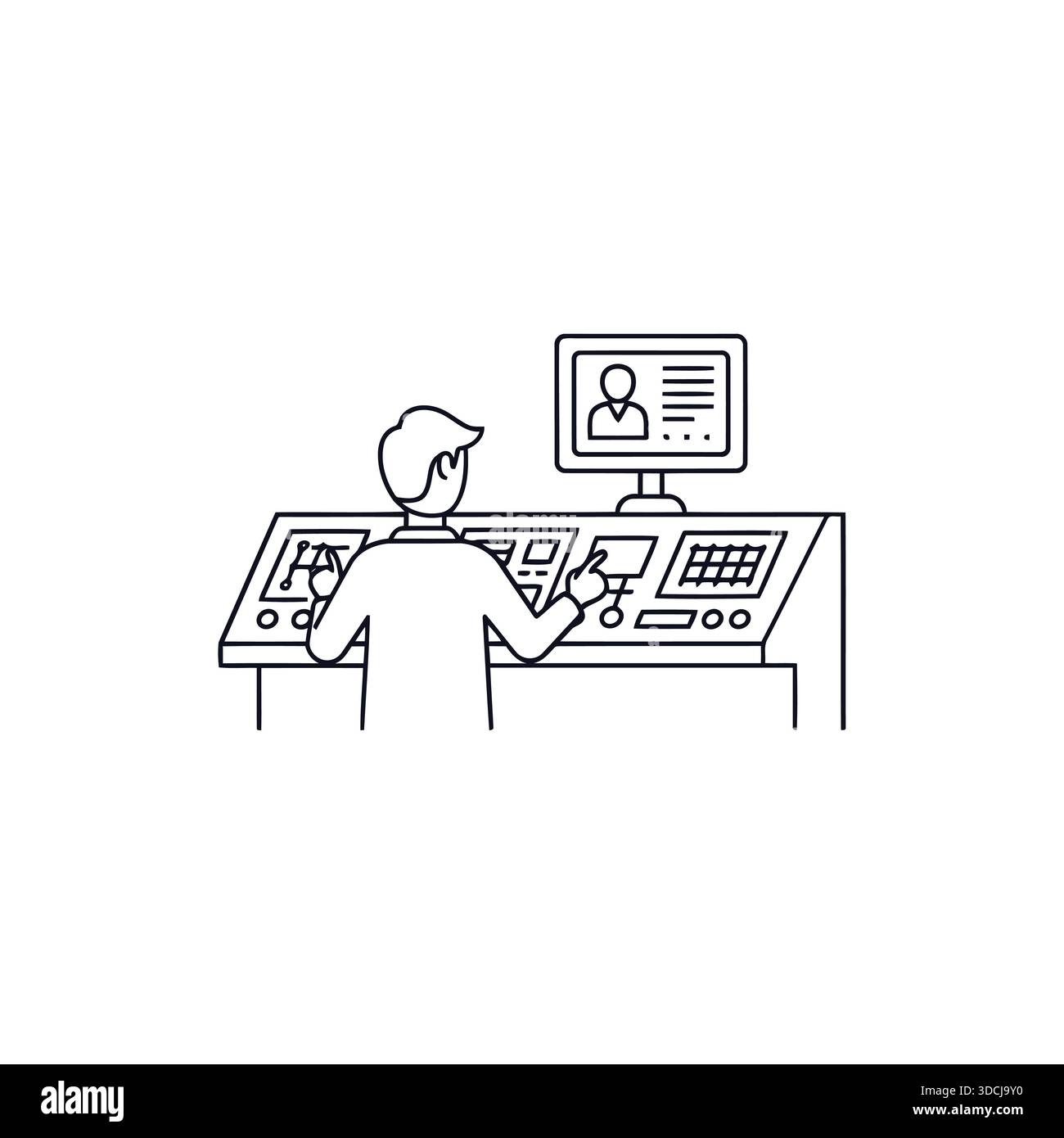 Systems operator monitoring control Stock Vector Images - Alamy