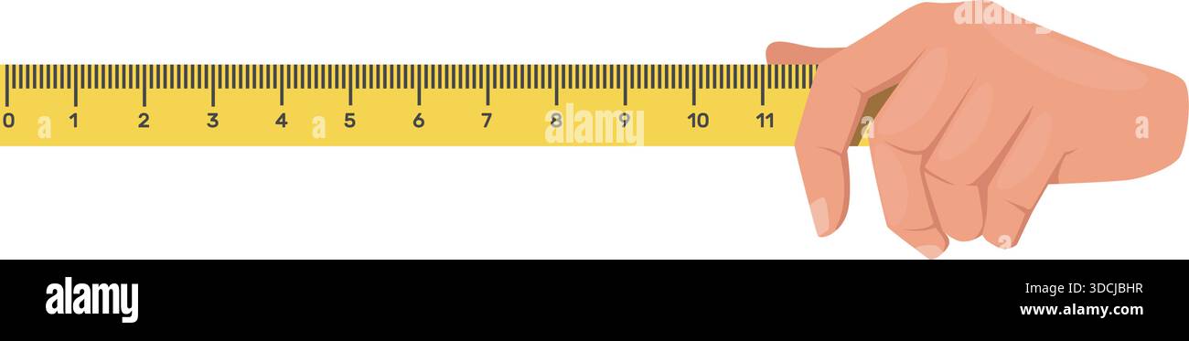 Ruler measuring size of long hand Stock Vector Images - Alamy