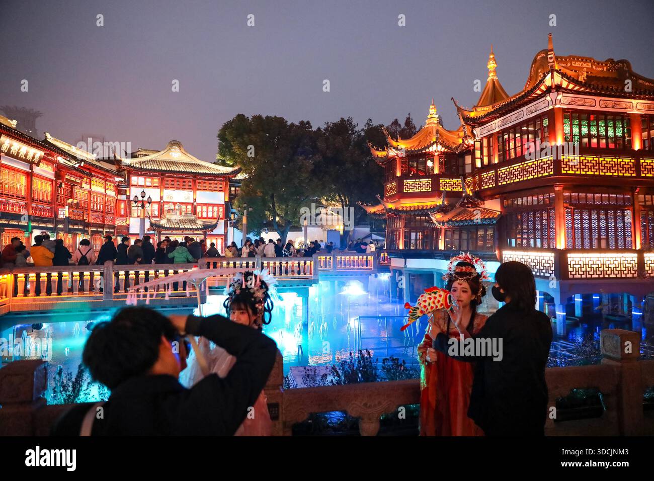 Festive lanterns are installed at Yuyuan Garden in Shanghai, China, 20 ...