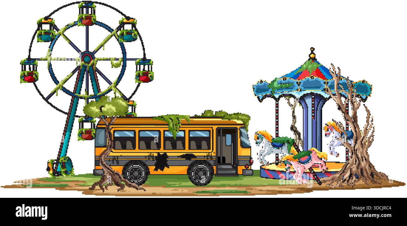 Animated Rides Carousel horses animation rides cartoon hi-res stock photography and ...