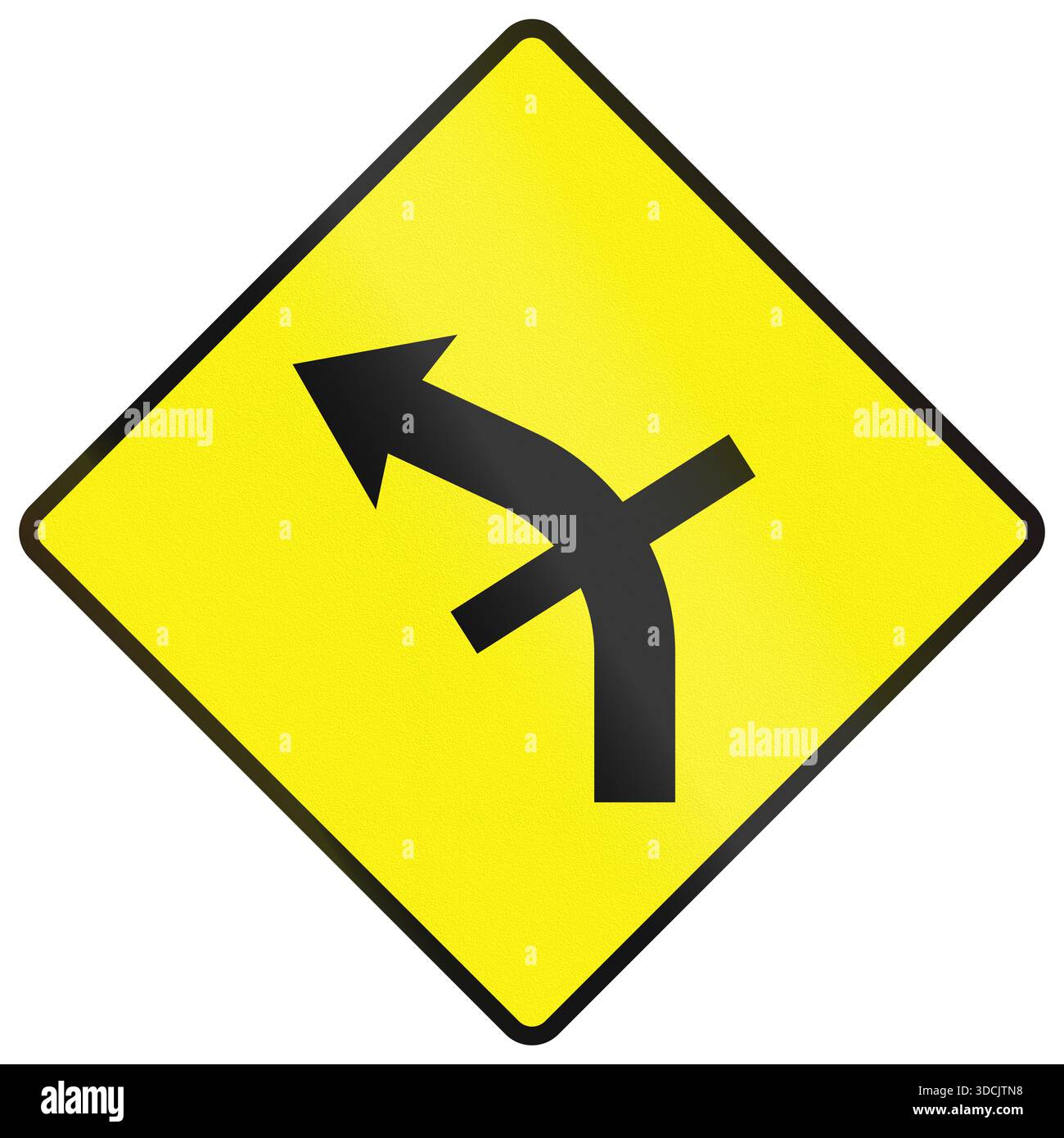 Sharp Bend Warning Sign Warning road sign used in Ireland - Sharp bend to the left with a ...