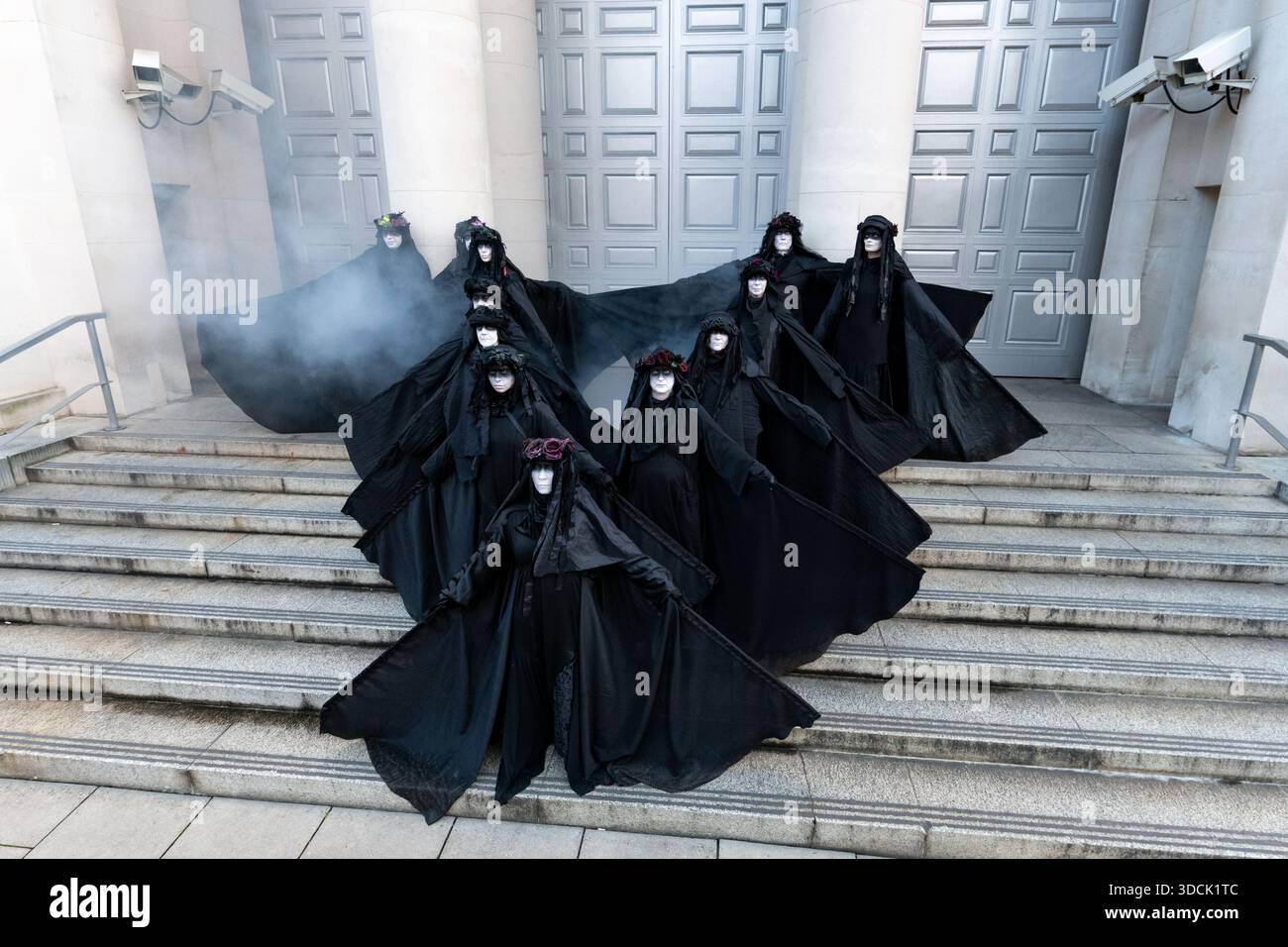 Oil Slickers seen posing in front of the Ministry of Defence ...