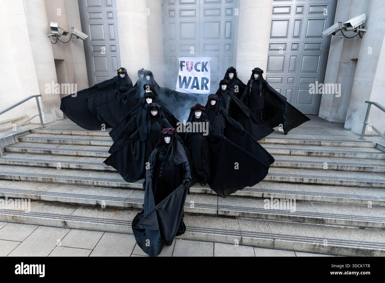 Oil Slickers seen posing in front of the Ministry of Defence ...
