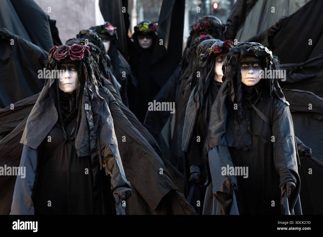Oil Slickers seen performing during the protest. Extinction Rebellion ...