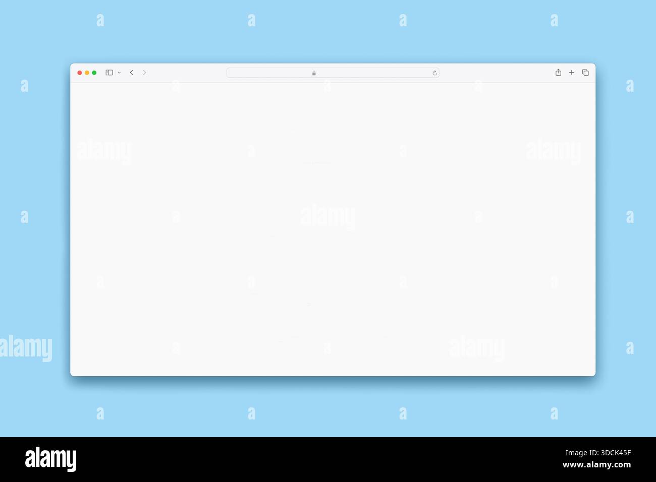 Minimal browser window with white background and blue color, displaying ...