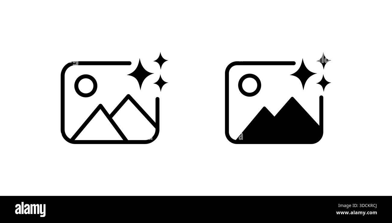 Ai photo generate icon. AI image generator tool icon. AI image creation icon.  Vector illustrations Stock Vector Image & Art - Alamy