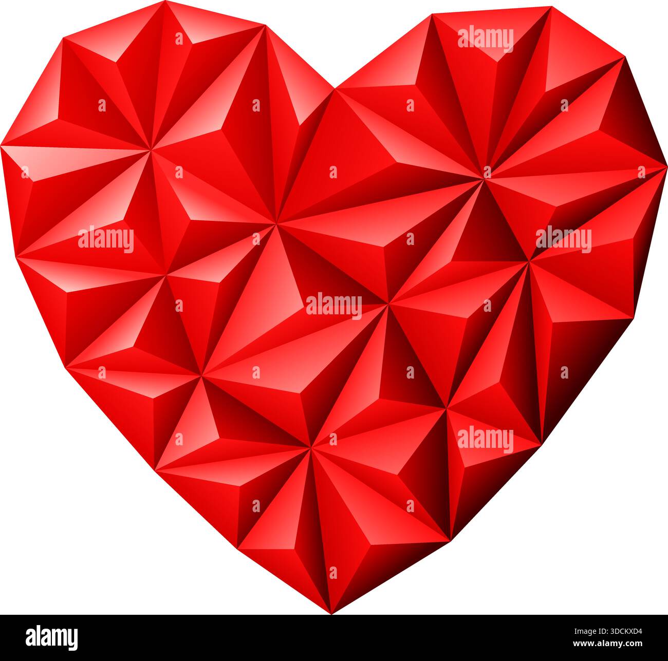Triangle Mosaic Pattern Heart on Valentine's Day, vector isolated on white background Stock Vector