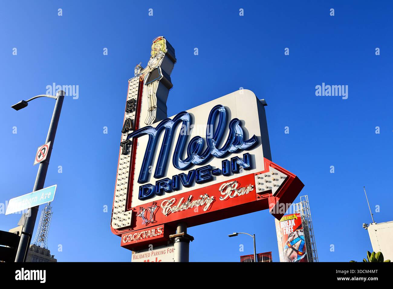 Mels drive in neon sign hi-res stock photography and images - Alamy