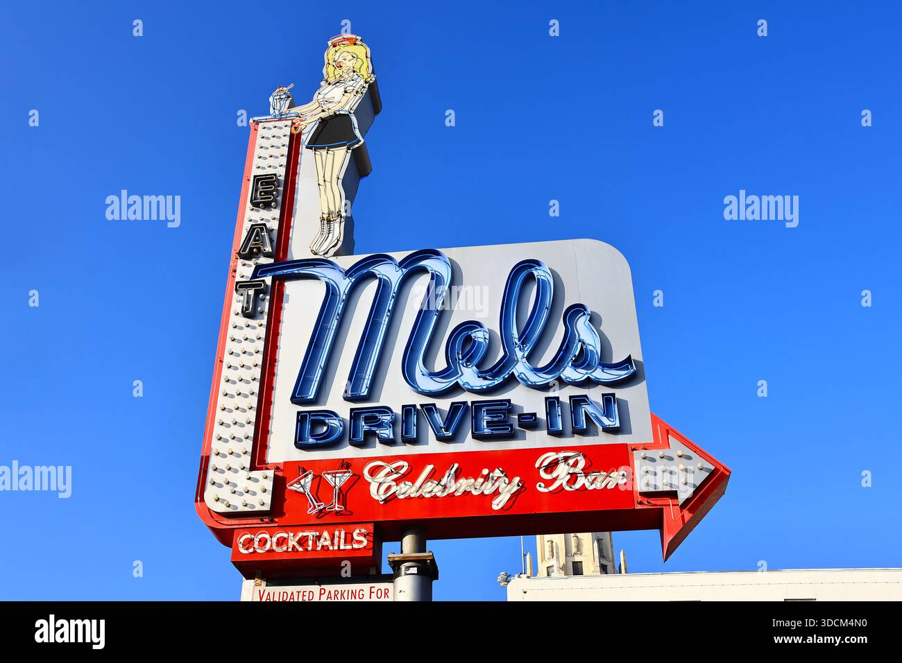 Mels drive in neon sign hi-res stock photography and images - Alamy