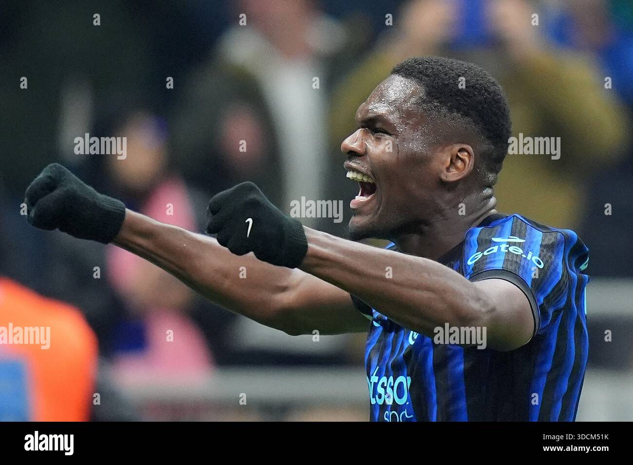 Inter Milan's Ange-Yoan Bonny celebrates after scoring 2-0 during the ...