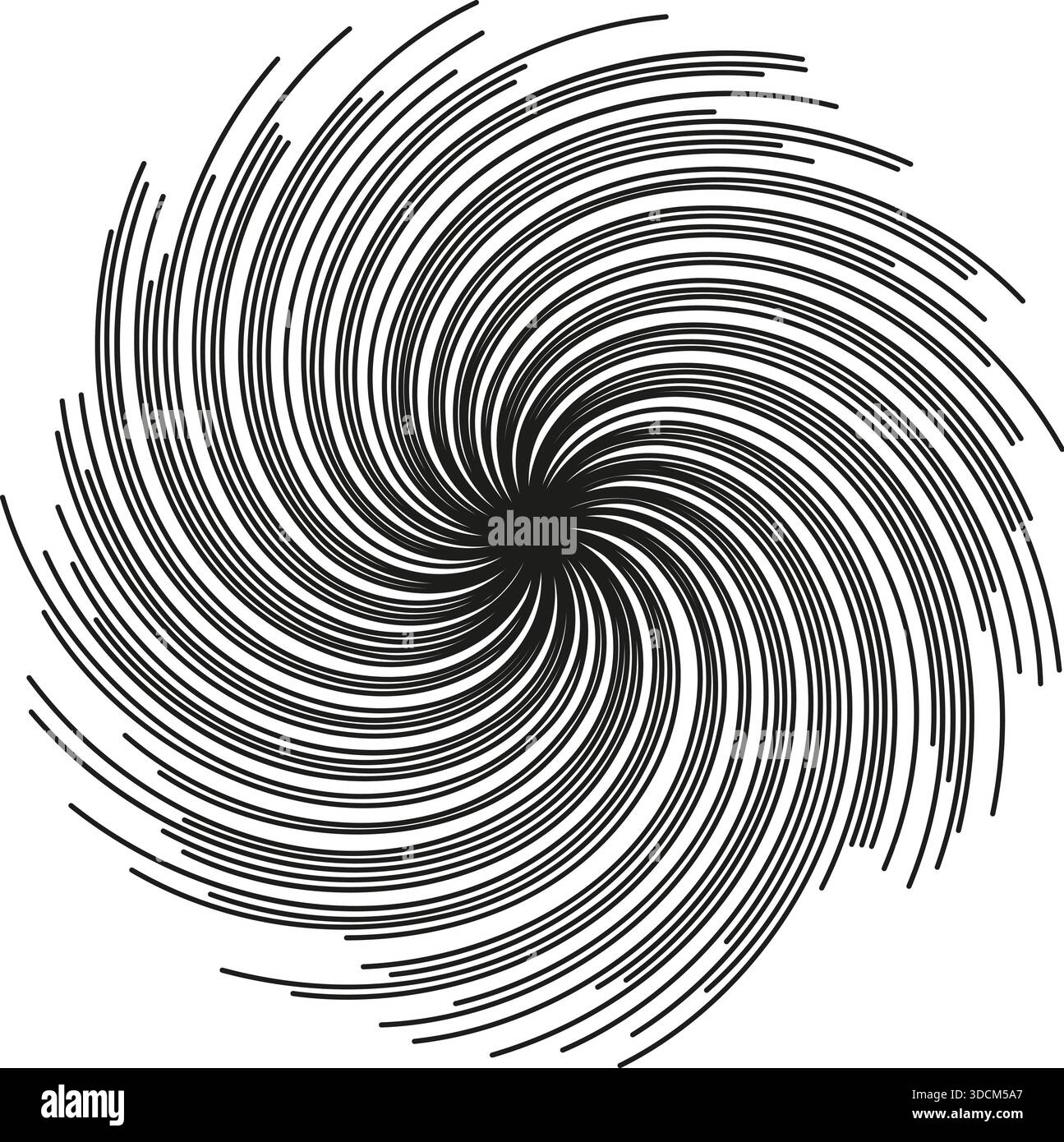 Long, irregular rays form a vortex radiating outward from an empty center in a circular shape. Stock Vector
