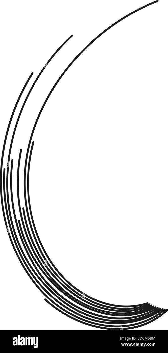 Irregular beams form a swirling pattern in a circular shape. Stock Vector