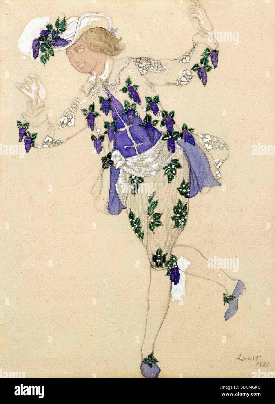 BAKST コスチュームデザイン画集 104ページ Leon Bakst - Costume Design for La Belle Au Bois Dormant - Le Page