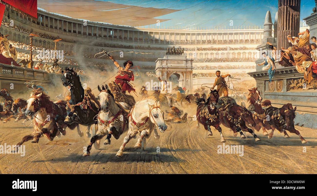 Chariot race painting hi-res stock photography and images - Alamy