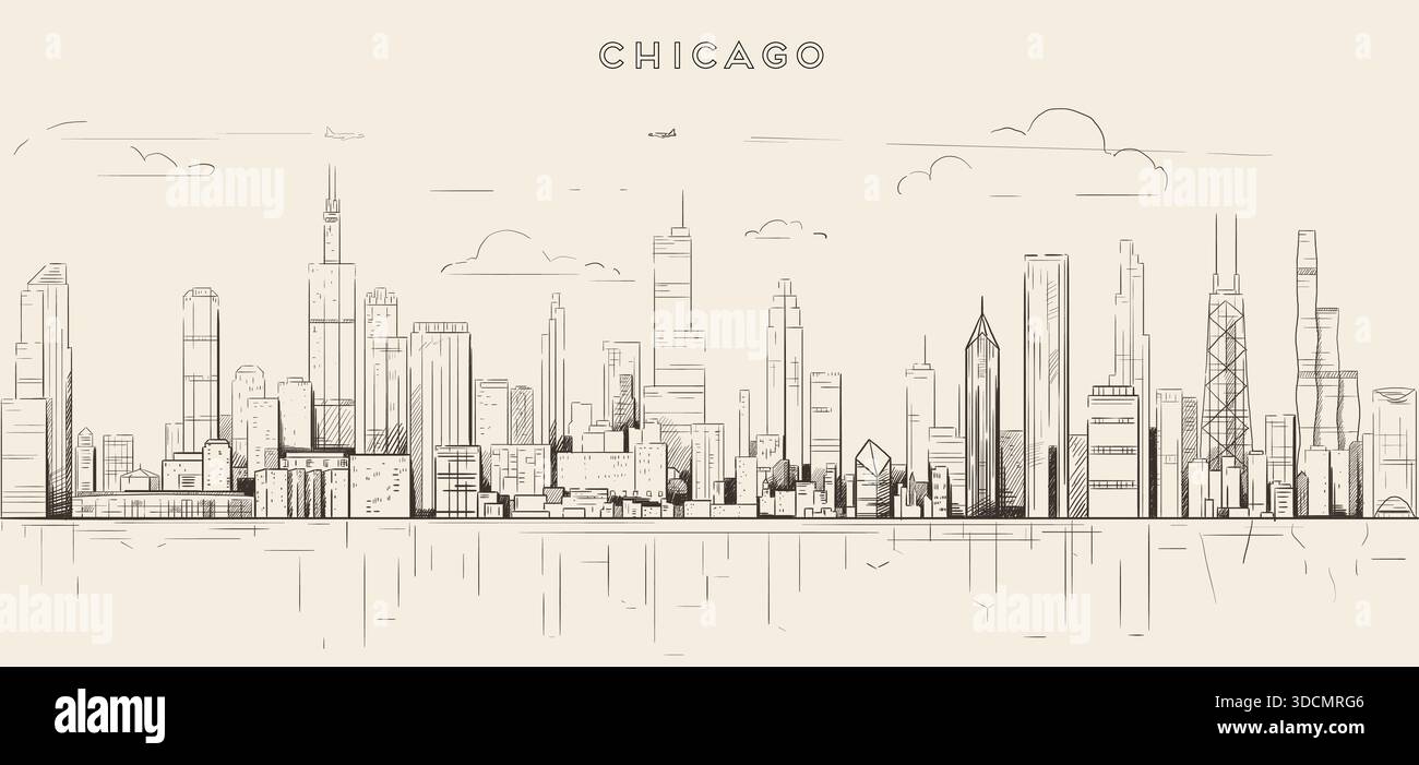 Vintage chicago architecture Stock Vector Images - Alamy