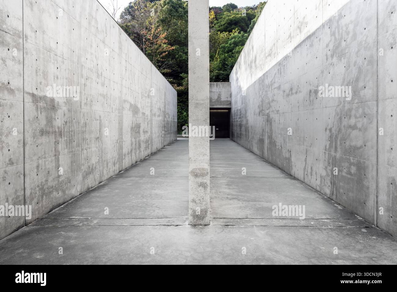 Entrance to the Lee Ufan Museum, Naoshima Island, Japan Stock Photo