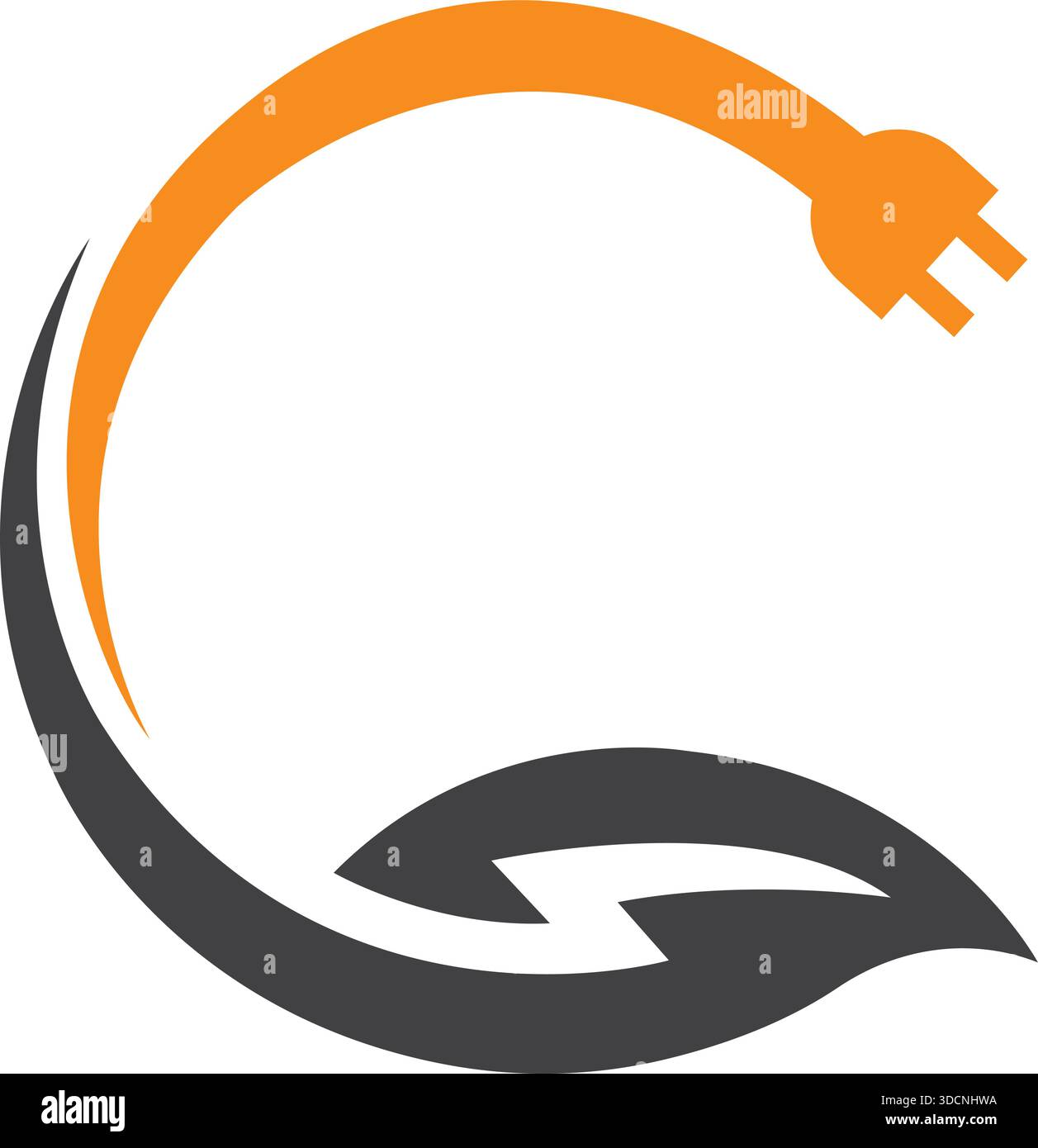 Circular Plug Energy Eco Power Icon Modern Vector Logo Design Template Stock Vector