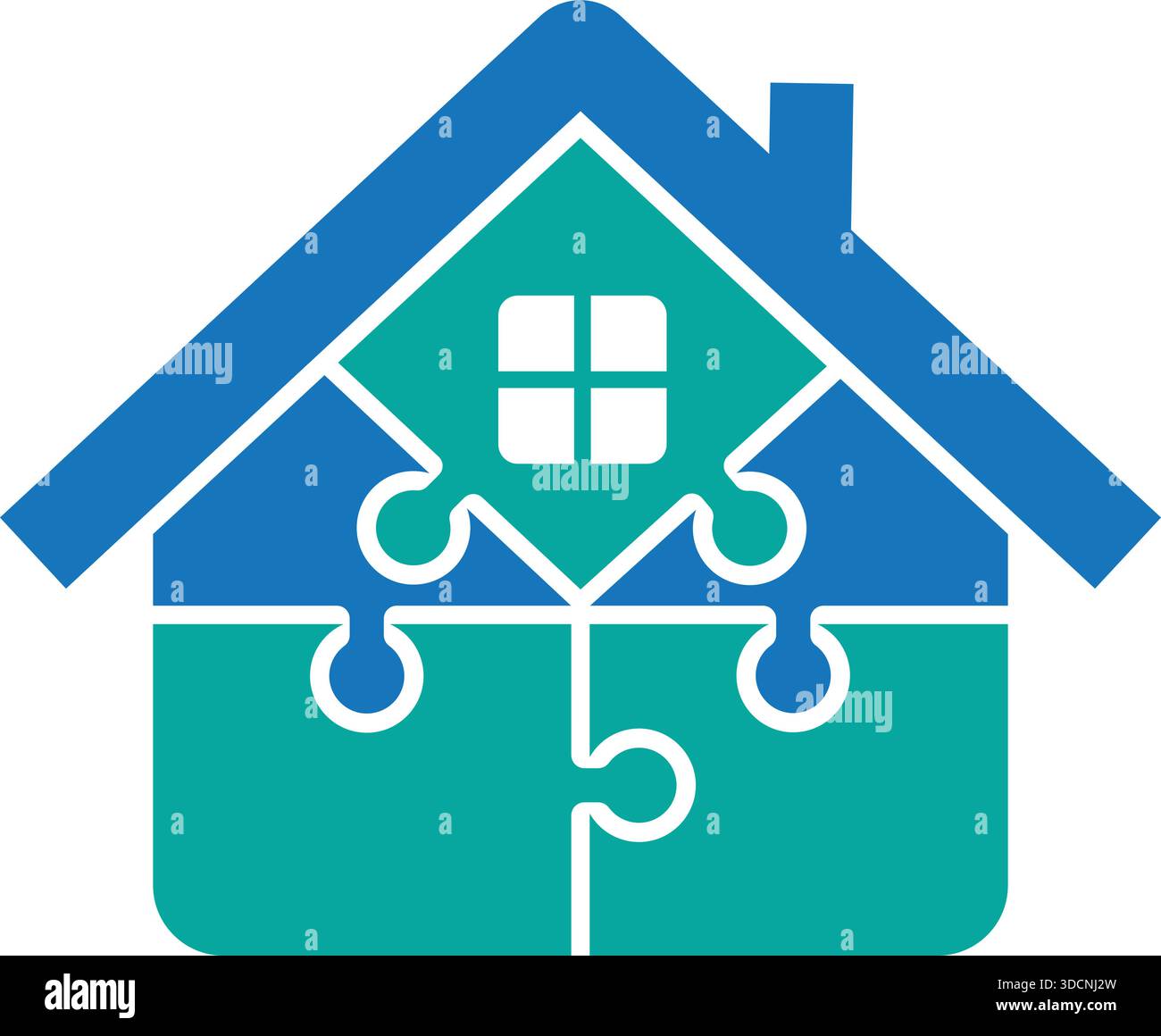 Puzzle House Real Estate Connection Icon Template Modern Vector Logo ...