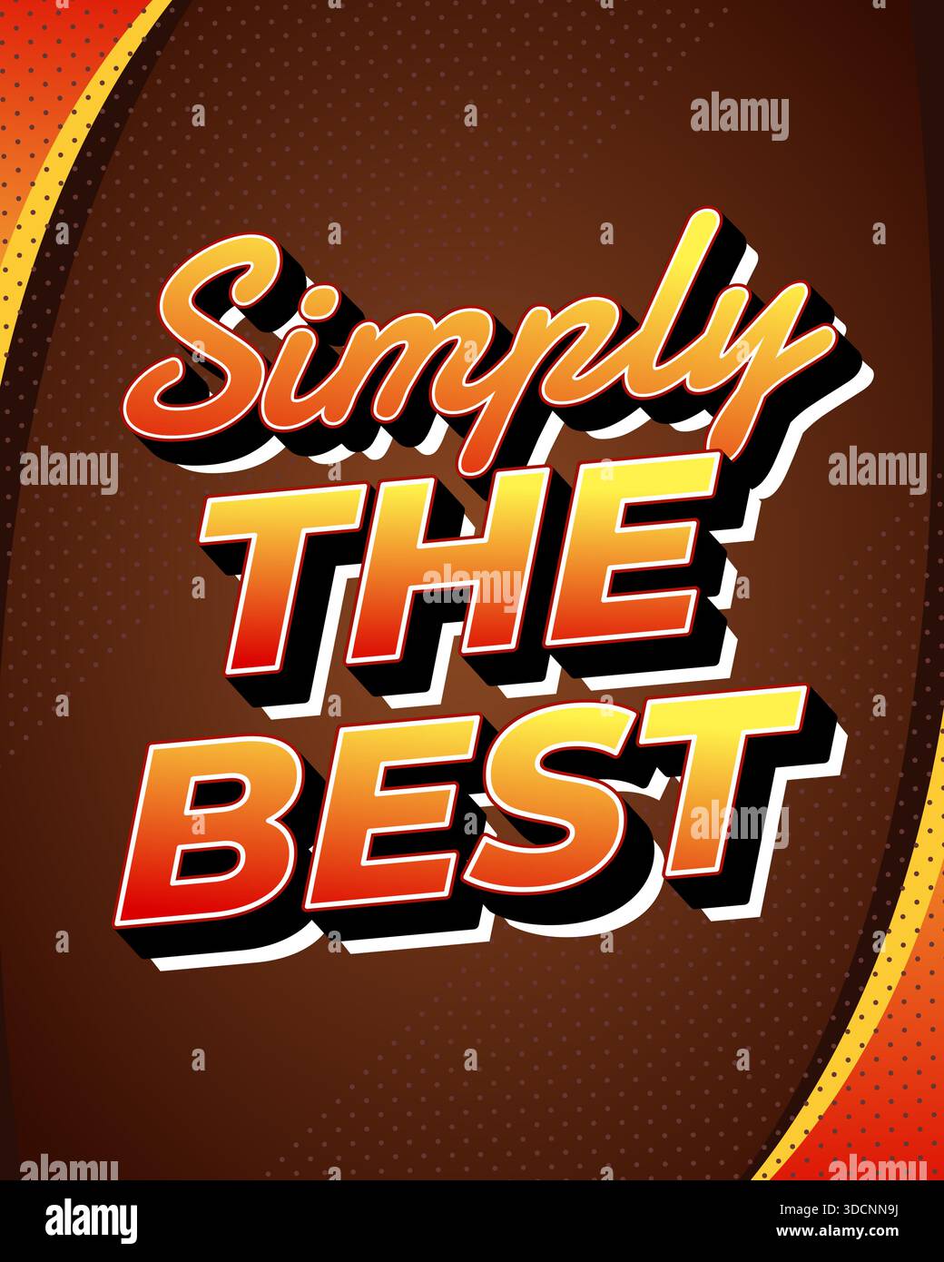 A retro style text design with Simply the Best in bold letters. - Stock Image