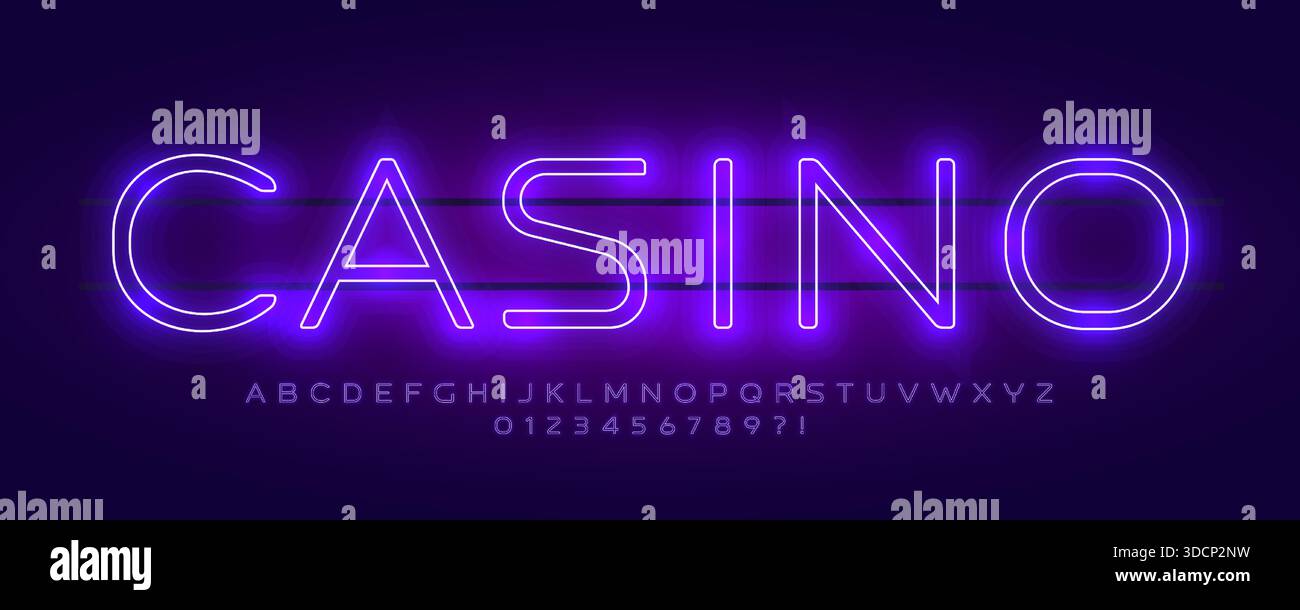 Voiolet Lettering Glow Neon Font Logo Alphabet Vector Light Effect Letters Set Modern ...