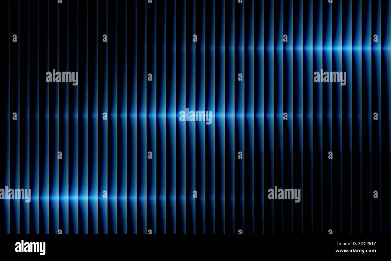 Dark blue ribbed modern 3D abstract background with glowing blue ...