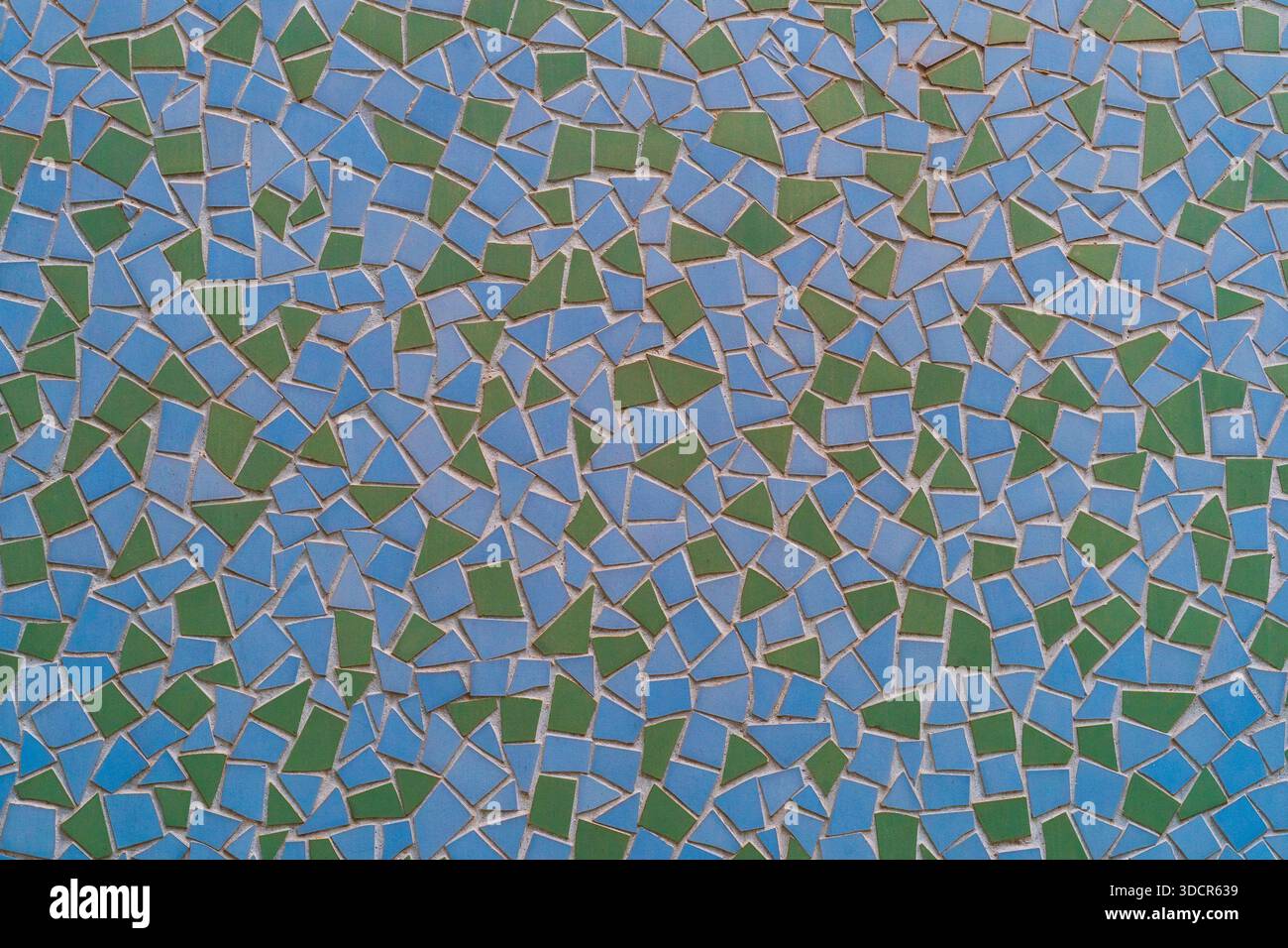 Blue and green tiled wall Stock Photo