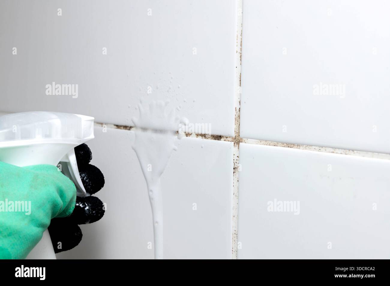 Man is putting gypsum baseboard with glue on ceiling. Maintenance repair works in the flat. Restoration indoors. Drywall panel. Stock Photo