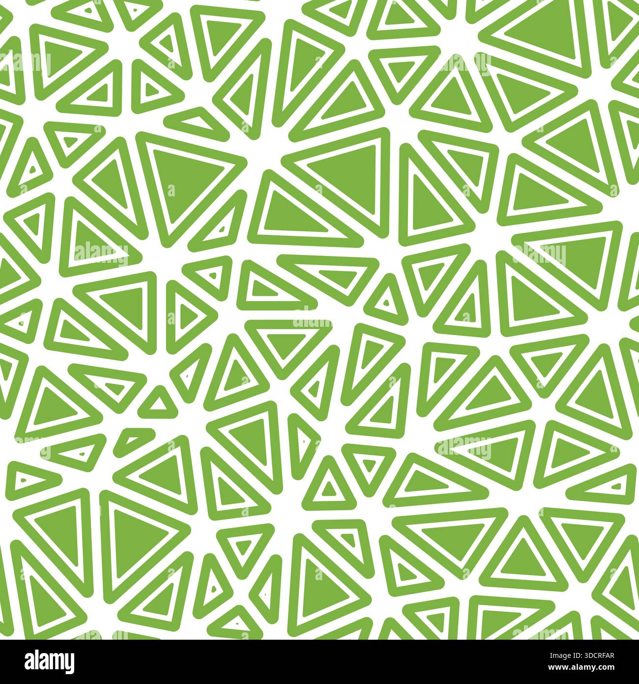 Abstract background with geometric mosaic shapes. Rounded solid shapes in frames. Medium triangle size. Solid color style. Repeatable pattern. Stock Vector