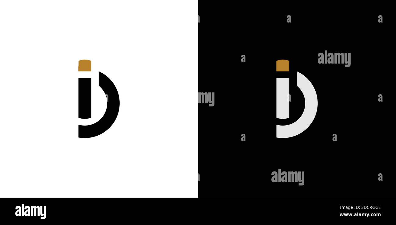 Modern and unique ID letter logo design Stock Vector