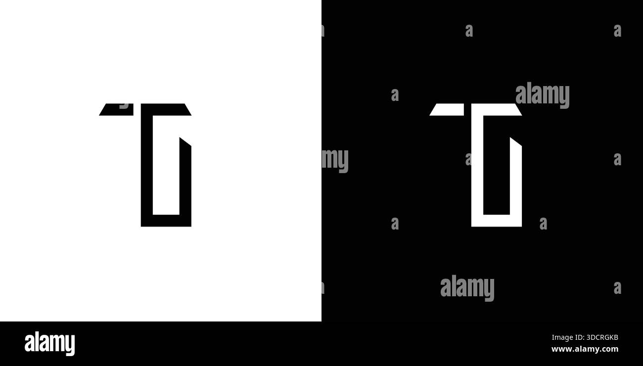 Modern and unique TG letter logo design Stock Vector