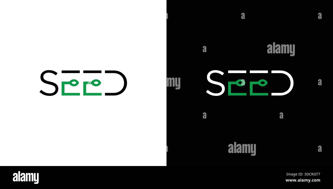 The seed logo is simple and modern Stock Vector