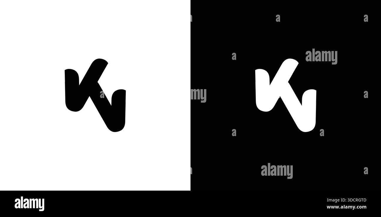 Unique and modern KV letter logo design Stock Vector