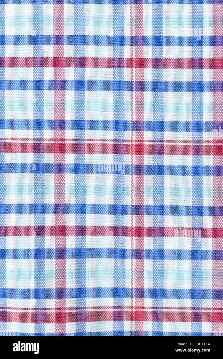 Multi colored plaid fabric background textured Stock Photo