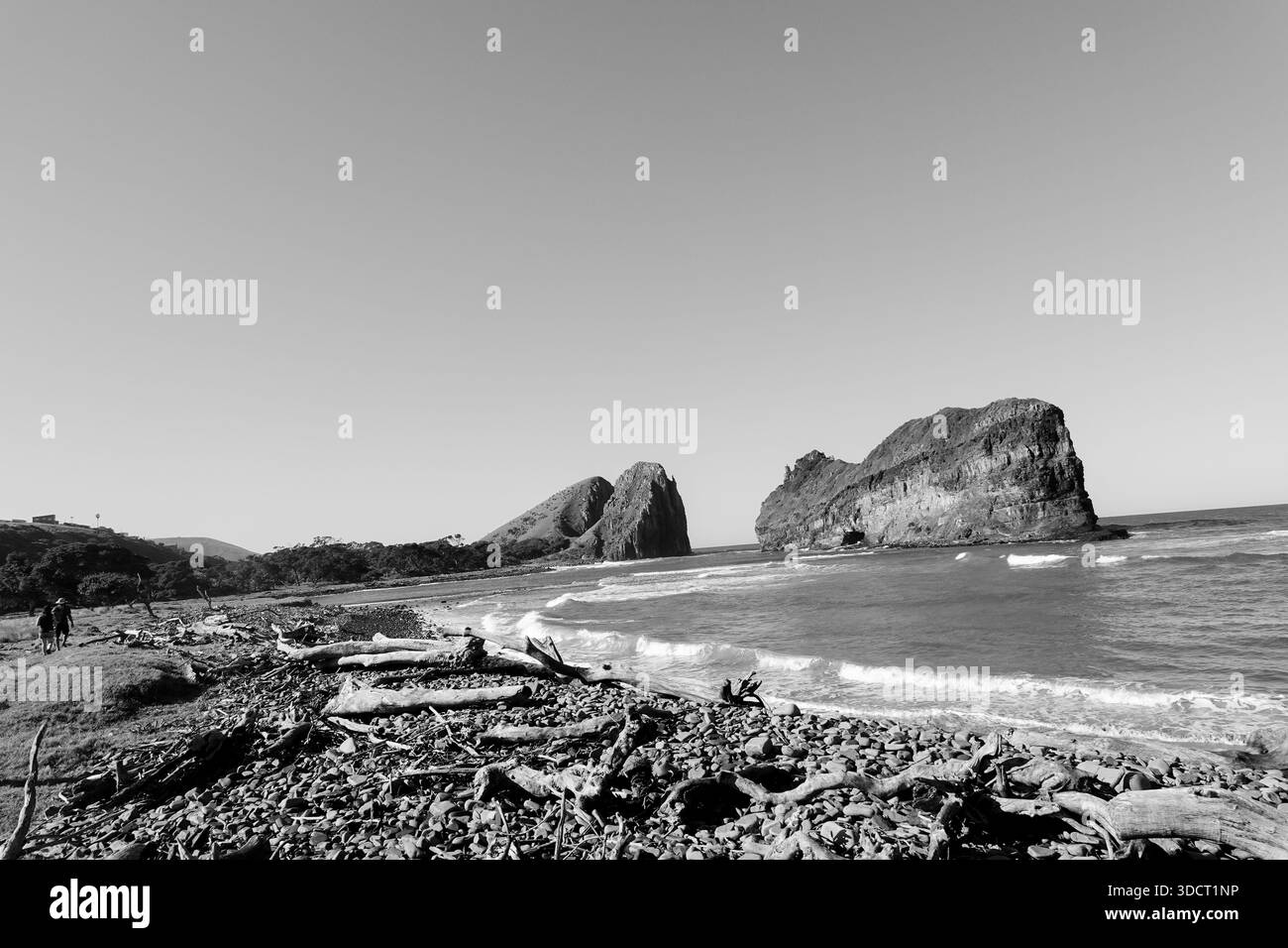 Ocean water shoreline sand top view Black and White Stock Photos ...