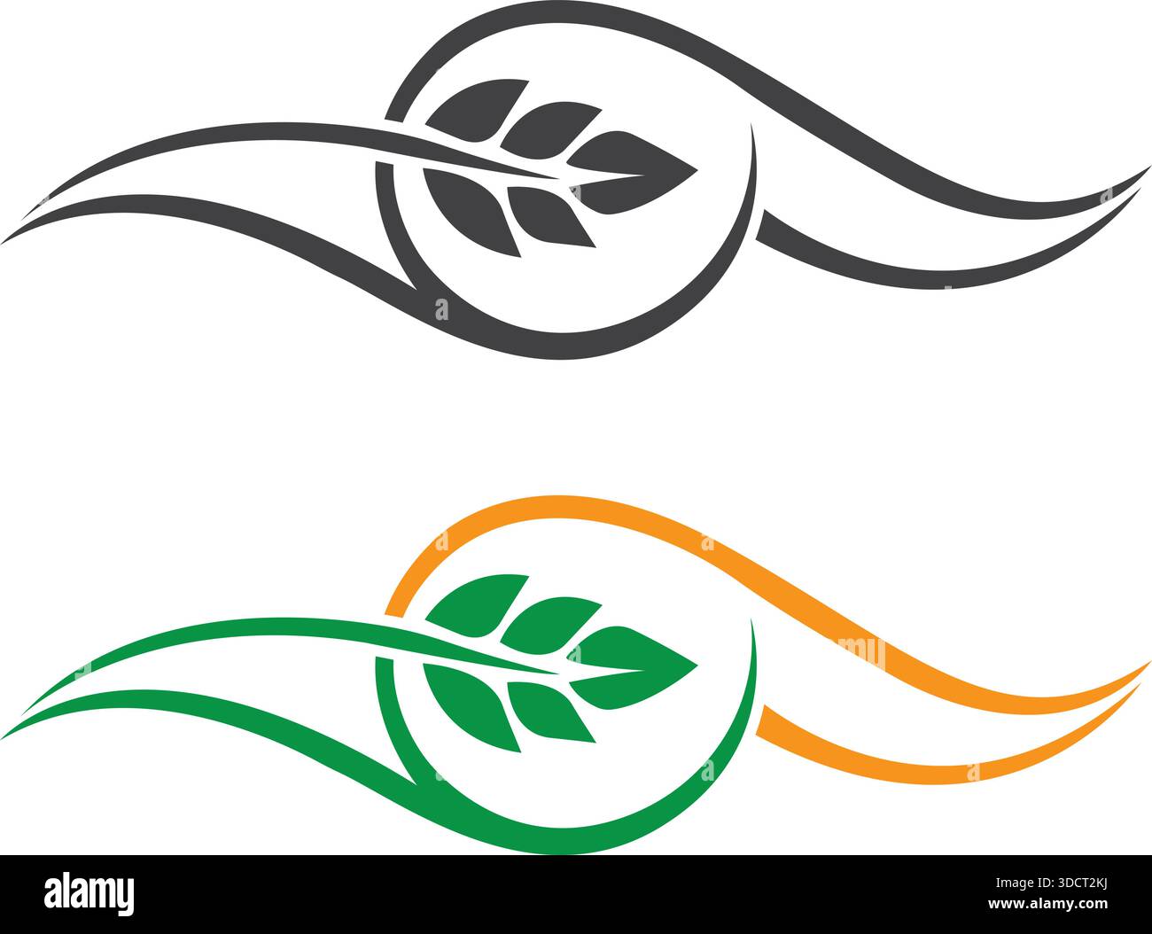 Wheat Leaf Line Logo Vector Agriculture Nature Template Design Stock Vector