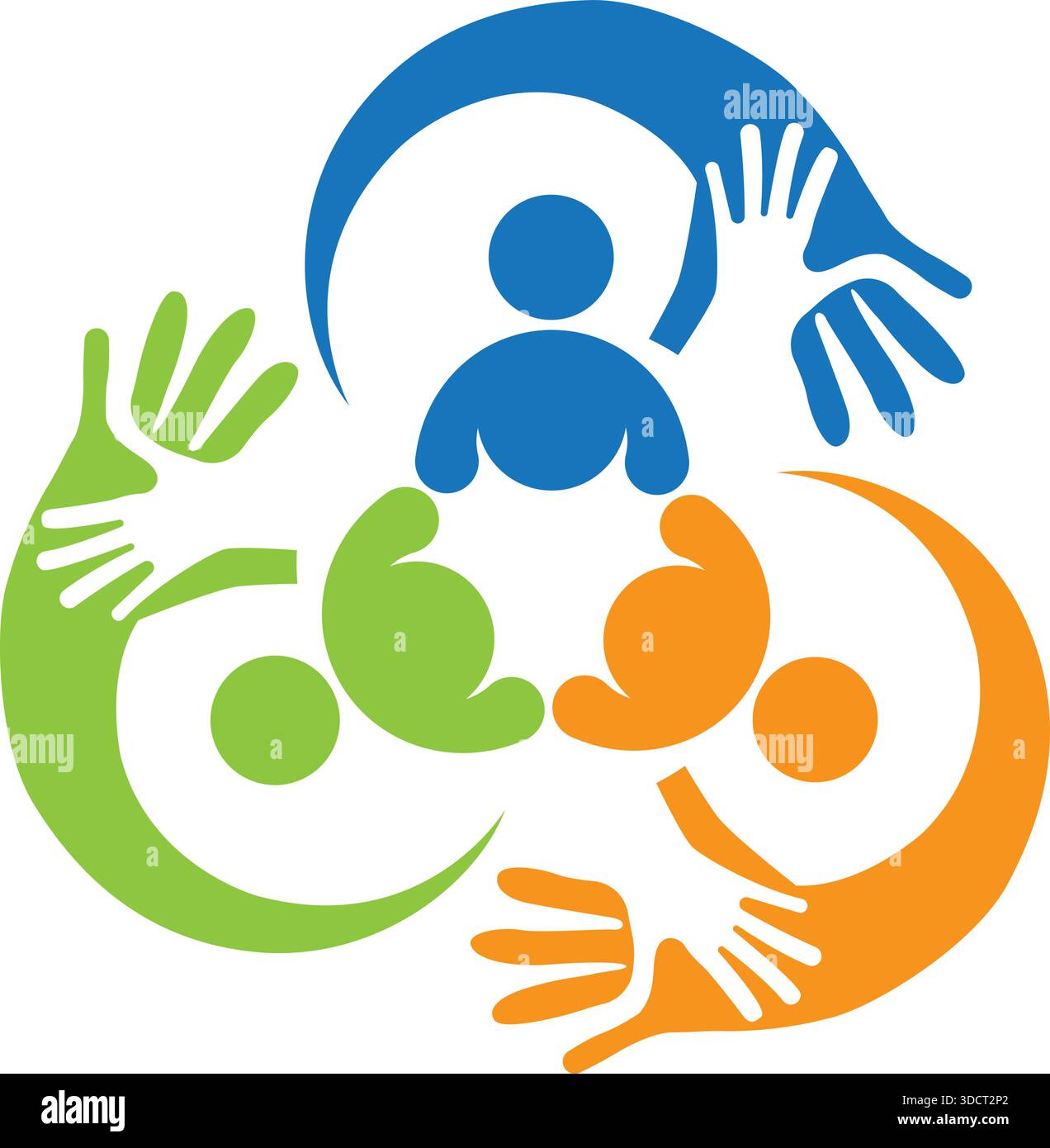 People Hand Circle Community Icon Modern Vector Logo Design Template Stock Vector