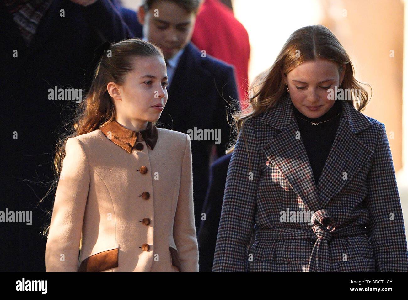 Princess Charlotte and Mia Tindall the Christmas Day morning church ...
