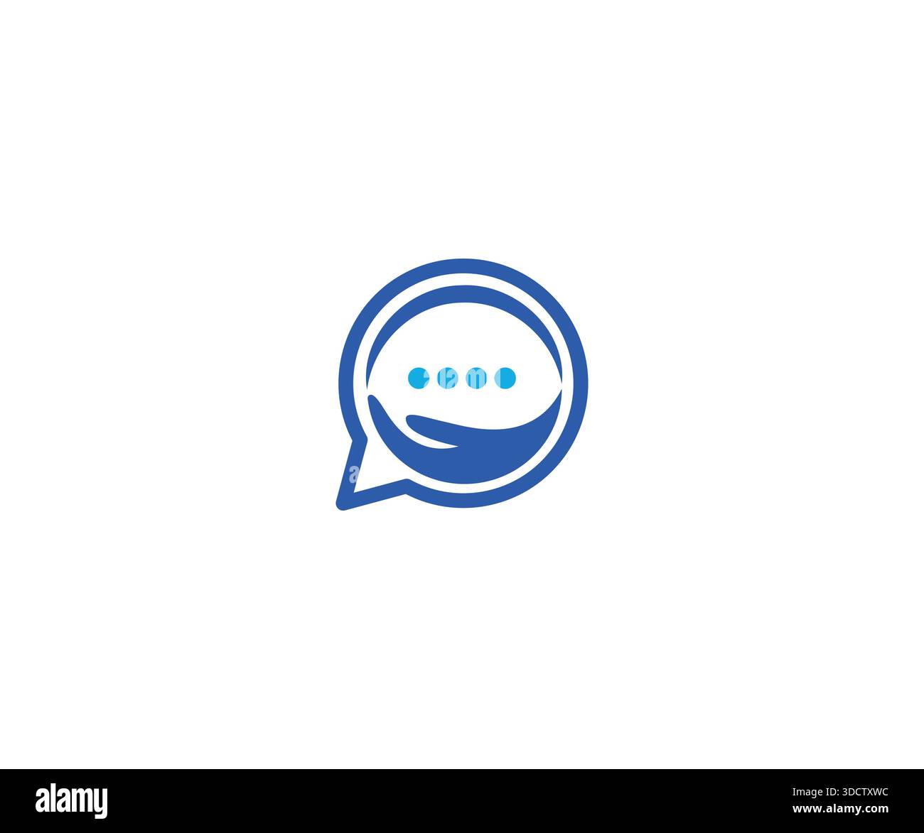 Helping Hand and Chat Bubble Logo Stock Vector