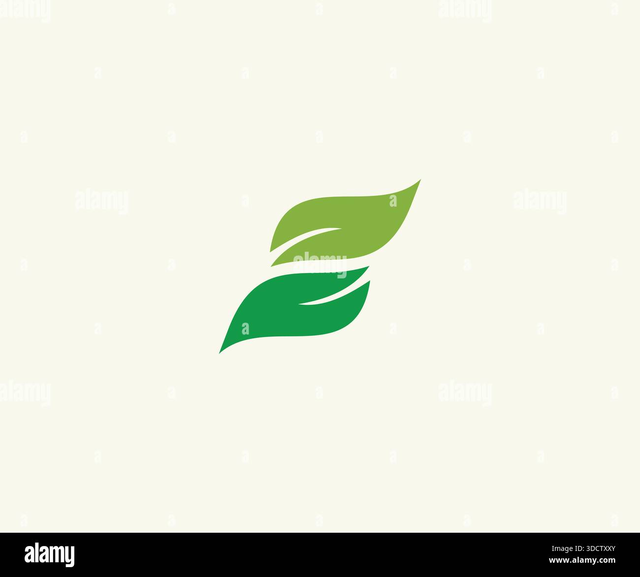 Letter S Organic Natural Leaf Logo Design Stock Vector