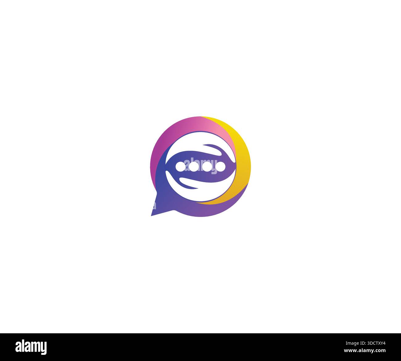 Helping Hand and Chat Bubble Logo Stock Vector