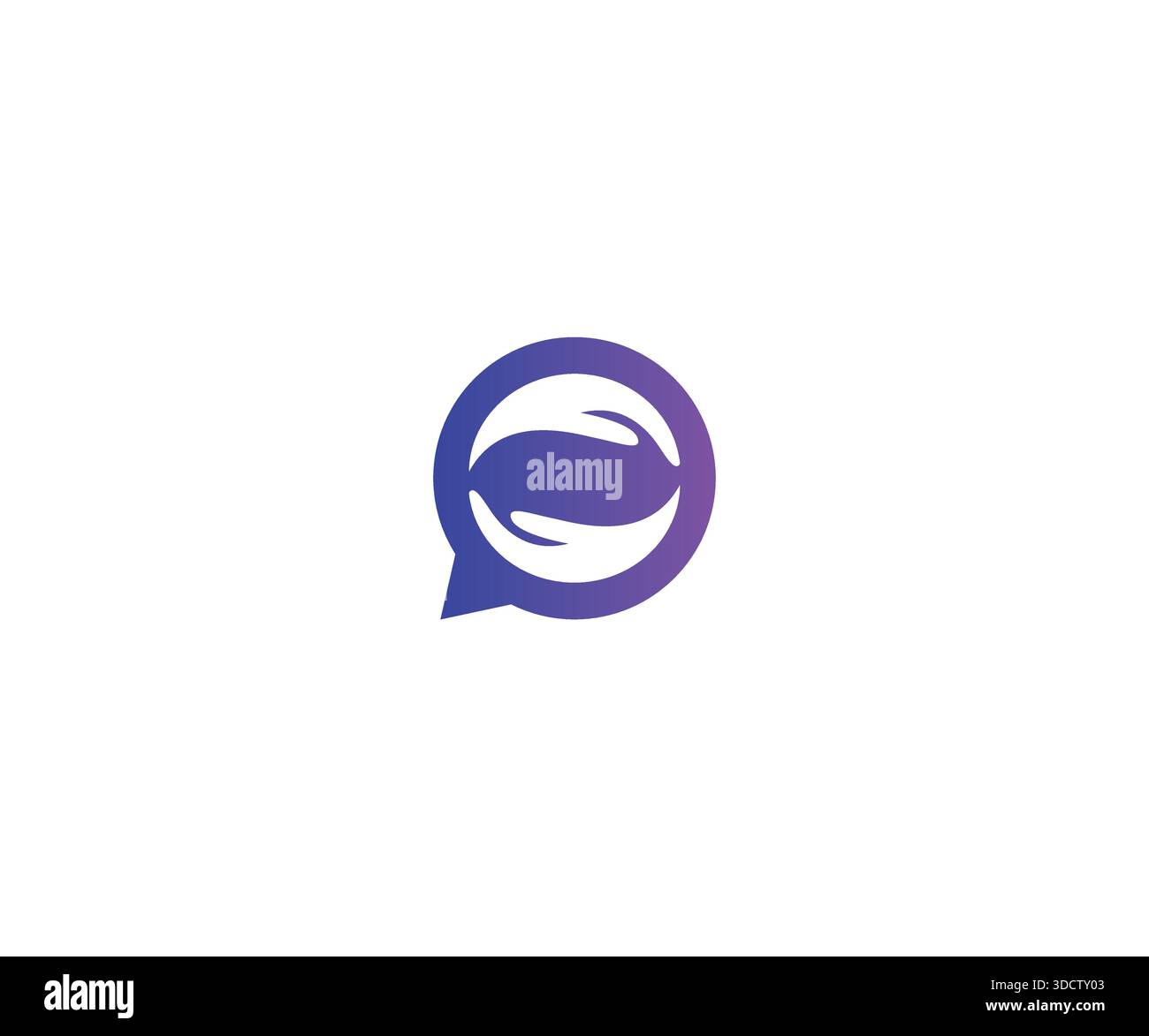 Helping Hand and Chat Bubble Logo Stock Vector
