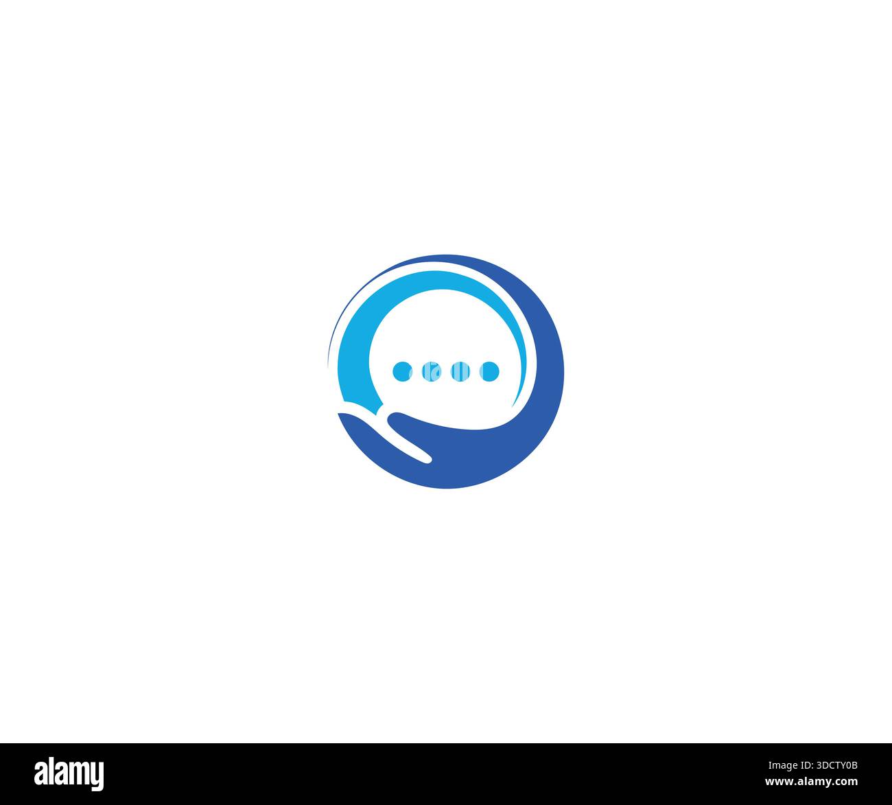 Helping Hand and Chat Bubble Logo Stock Vector
