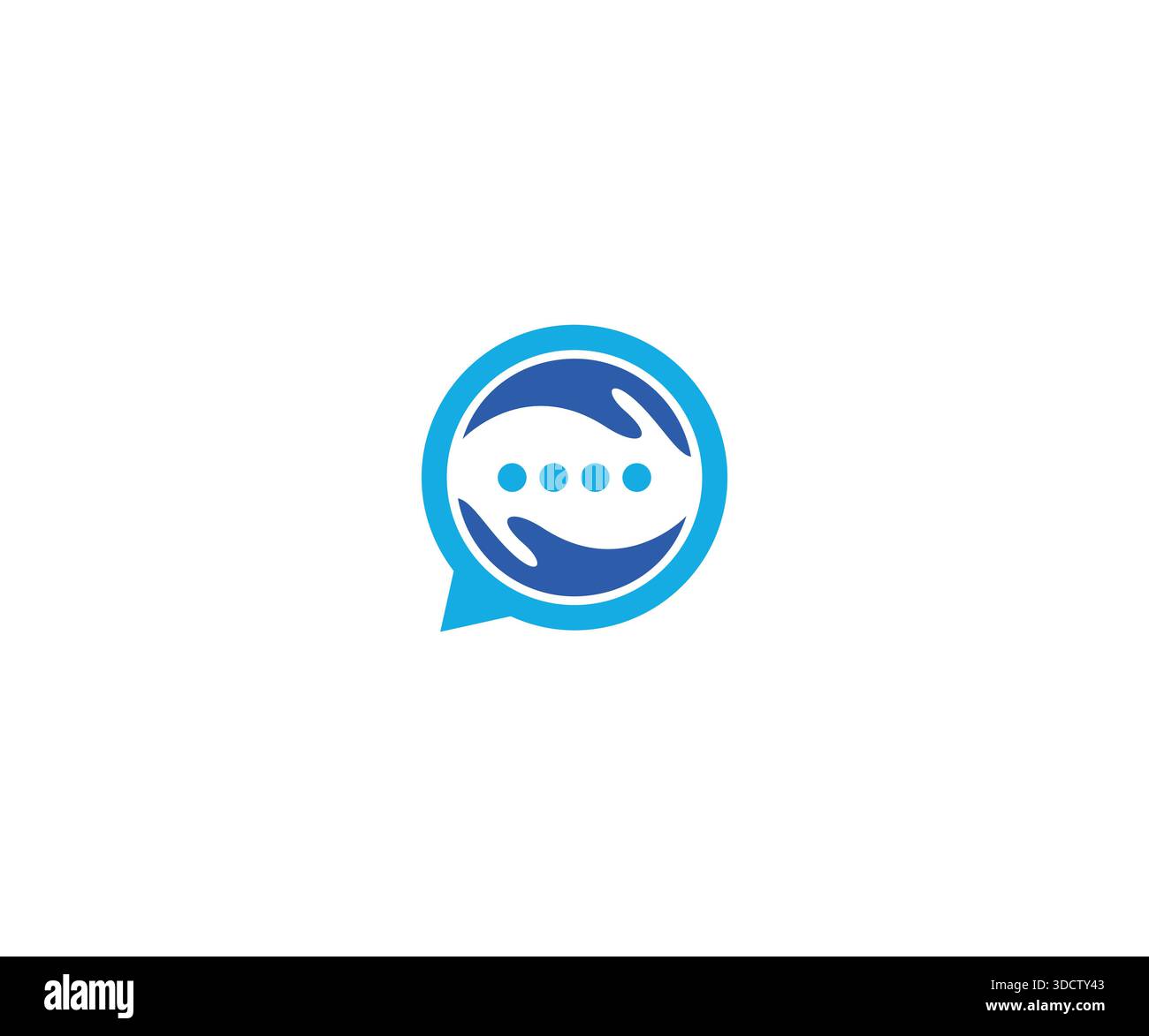 Helping Hand and Chat Bubble Logo Stock Vector