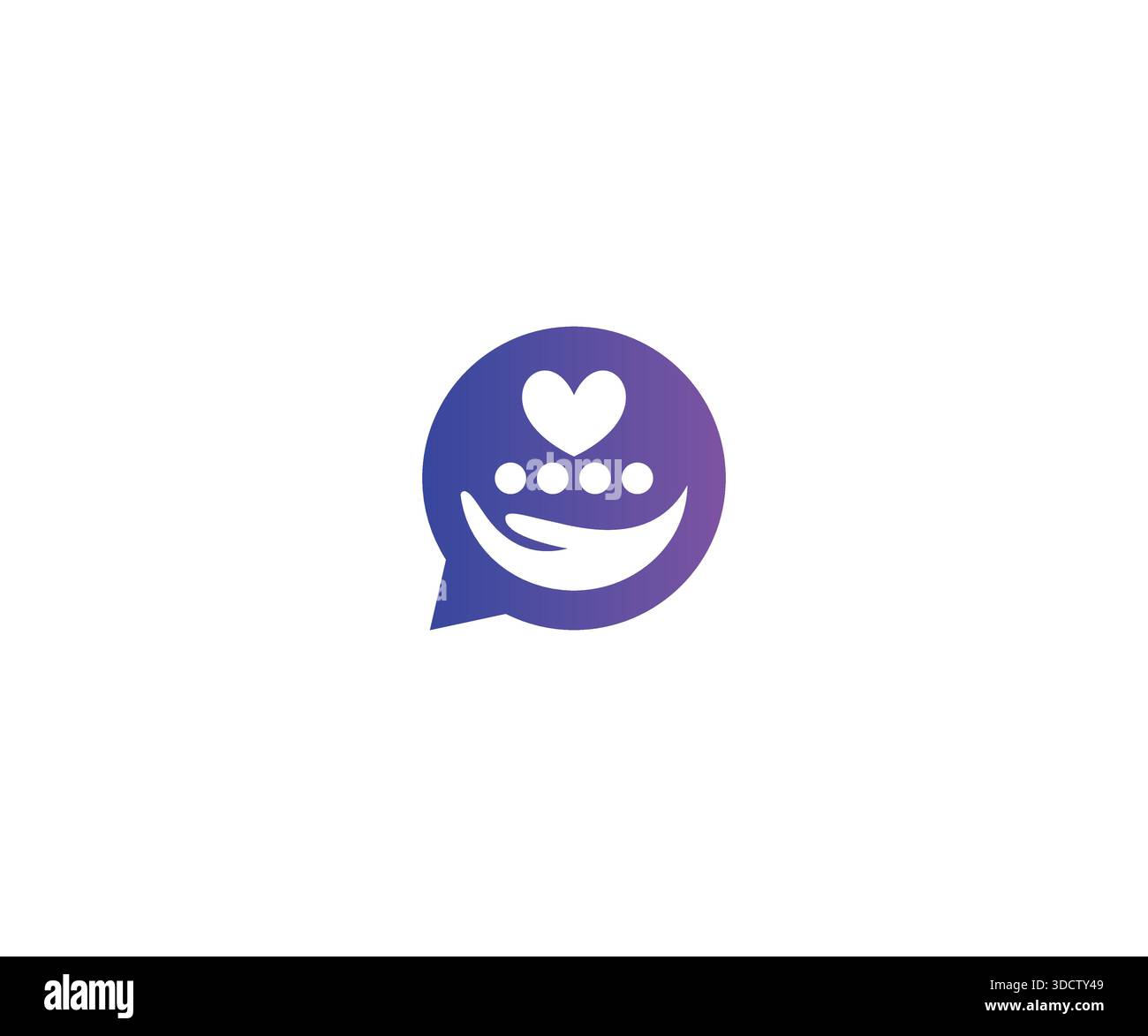 Helping Hand and Chat Bubble Logo Stock Vector
