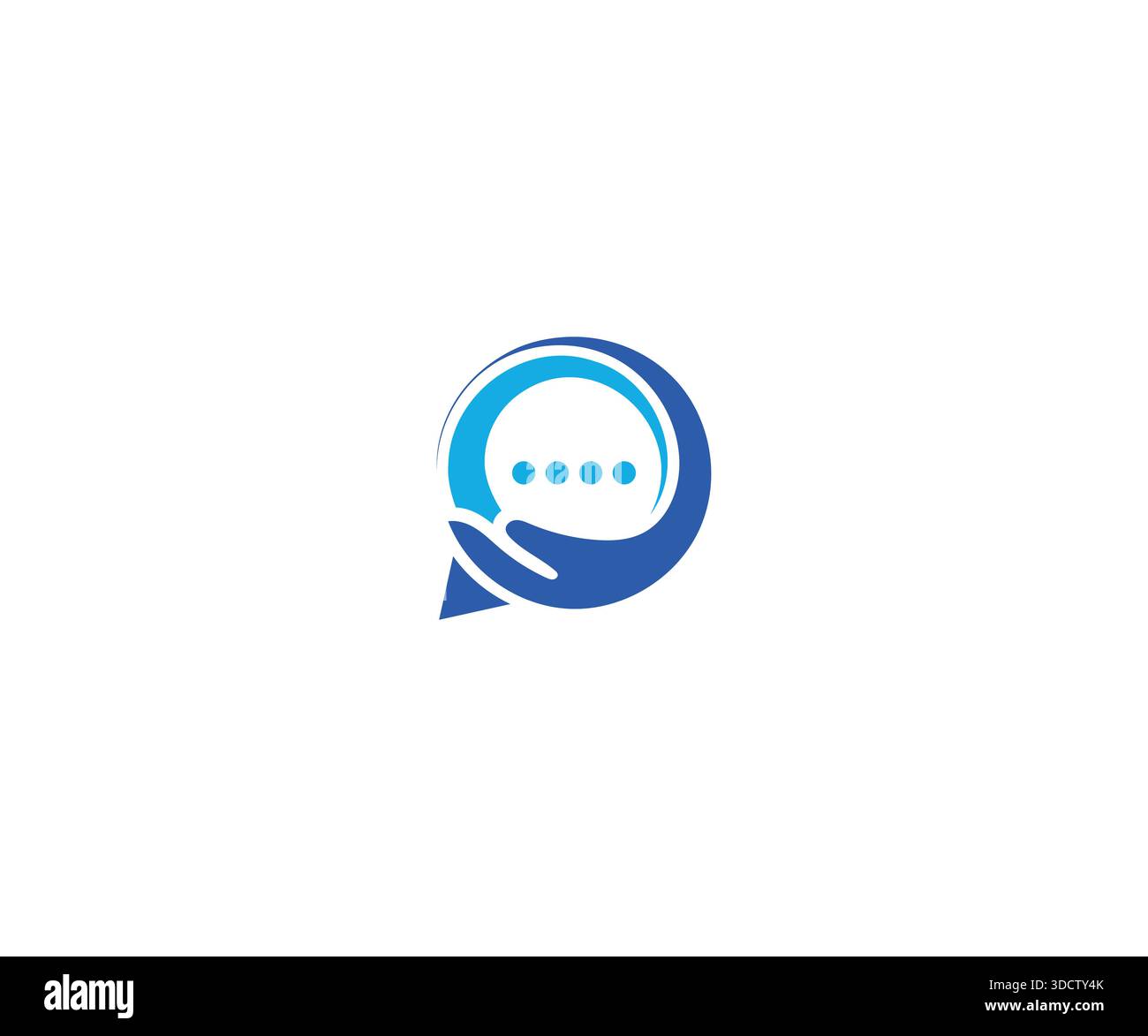 Helping Hand and Chat Bubble Logo Stock Vector