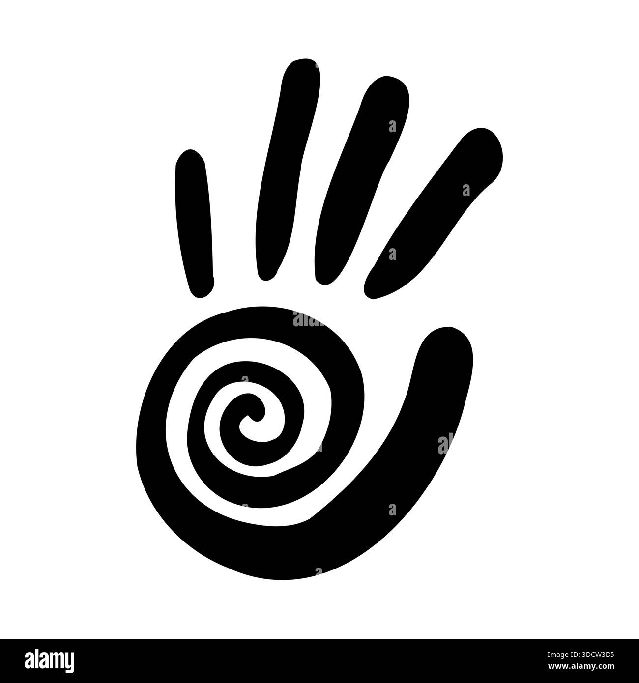 Aztec Hand Rune Tribal hand sun print, aztec simple symbol. Line mexican tribe doodle ...