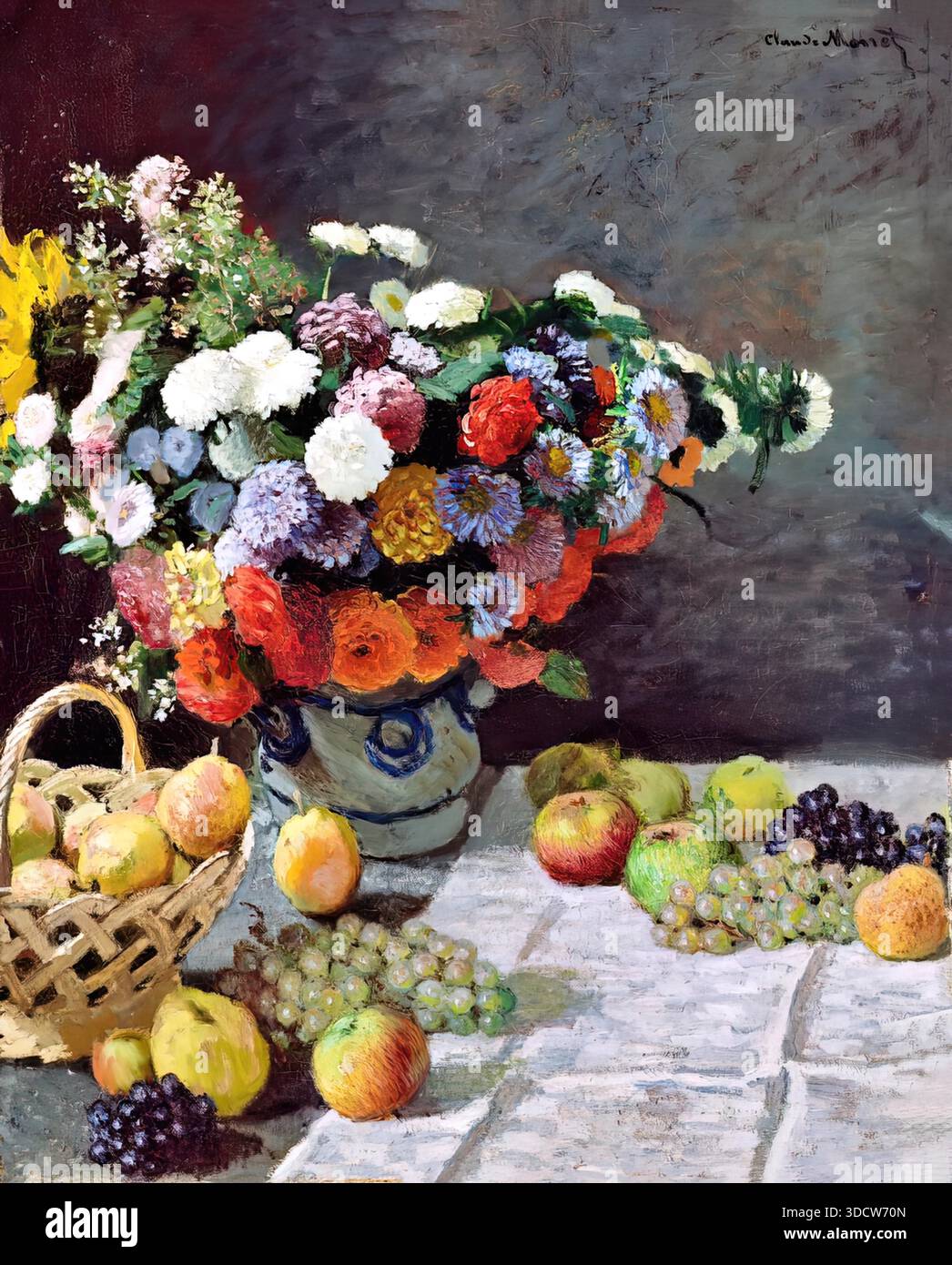 Claude Monet Still Life With Flowers And Fruit 1869 Oil On Canvas 
