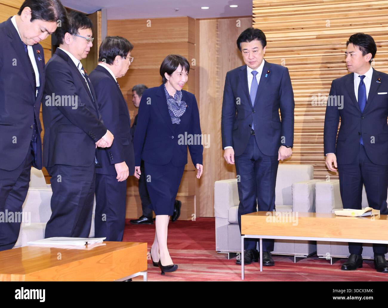 Japan's Prime Minister Sanae Takaichi(C) attends a cabinet meeting at ...