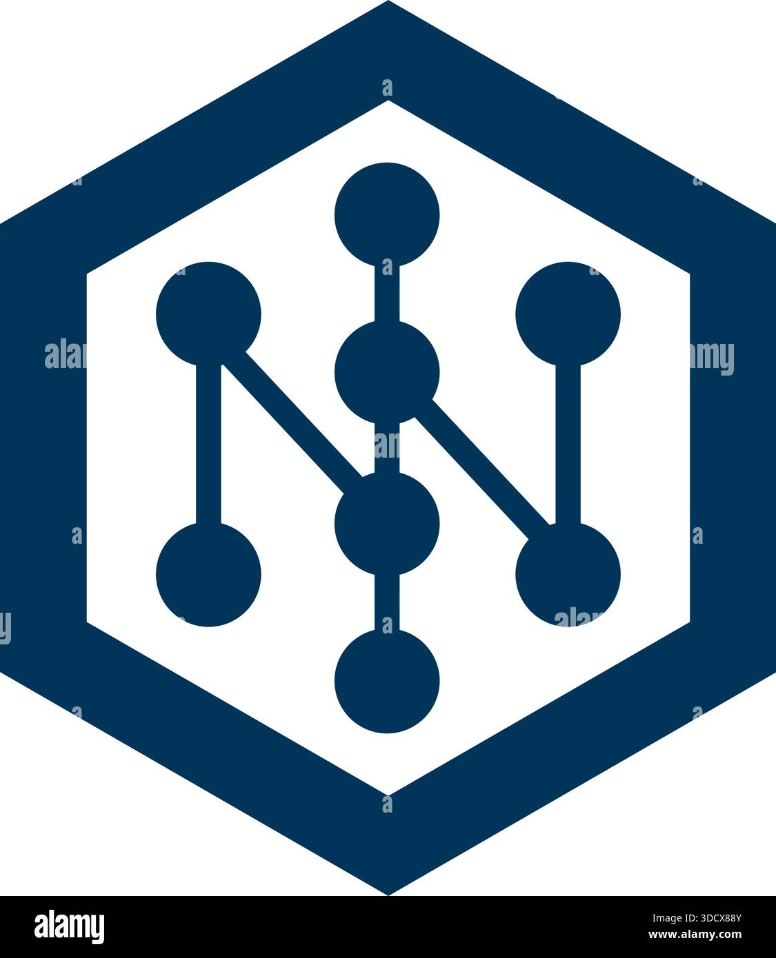 Hexagon Network Logo Template Modern Connection Technology Vector Stock Vector